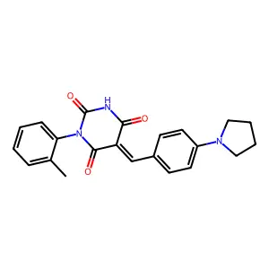 (5E)-1-(2-methylphenyl)-5-[(4-pyrrolidin-1-ylphenyl)methylidene]-1,3-diazinane-2,4,6-trione structure