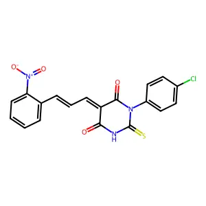 (5Z)-1-(4-chlorophenyl)-5-[(E)-3-(2-nitrophenyl)prop-2-enyli structure