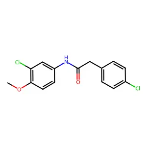 N-(3-chloro-4-methoxyphenyl)-2-(4-chlorophenyl)acetamide structure