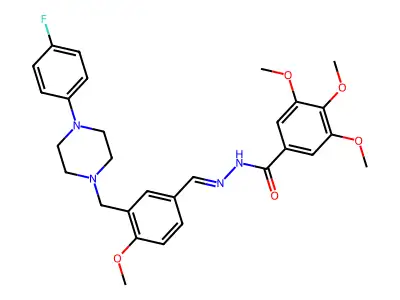 3,4,5-Trimethoxybenzoic acid 2-[[3-[[4-(4-fluorophenyl)-1-piperazinyl]methyl]-4-methoxyphenyl]methylene]hydrazide structure