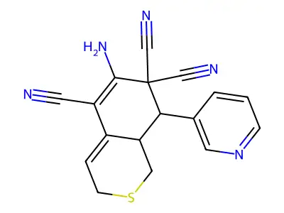 6-Amino-8-pyridin-3-yl-1,3,8,8a-tetrahydroisothiochromene-5,7,7-tricarbonitrile structure