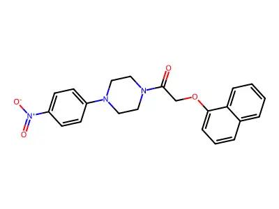 2-Naphthalen-1-yloxy-1-[4-(4-nitrophenyl)piperazin-1-yl]ethanone structure