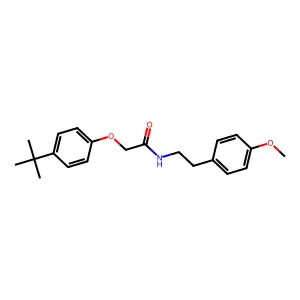 2-(4-tert-butylphenoxy)-N-[2-(4-methoxyphenyl)ethyl]acetamide structure