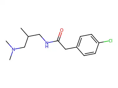 2-(4-chlorophenyl)-N-[3-(dimethylamino)-2-methylpropyl]acetamide structure