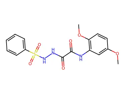 2-[2-(benzenesulfonyl)hydrazinyl]-N-(2,5-dimethoxyphenyl)-2-oxoacetamide structure