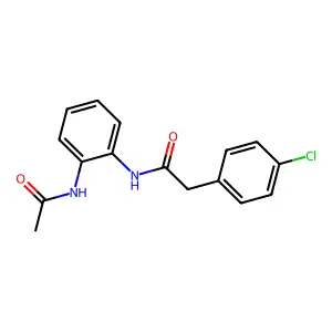 N-(2-acetamidophenyl)-2-(4-chlorophenyl)acetamide structure