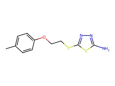 5-{[2-(4-Methylphenoxy)ethyl]thio}-1,3,4-thiadiazol-2-amine structure