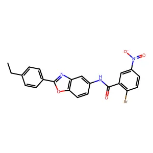2-Bromo-N-[2-(4-ethylphenyl)-5-benzoxazolyl]-5-nitrobenzamide structure