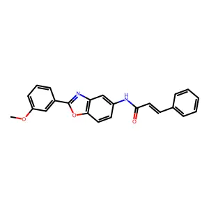 N-[2-(3-methoxyphenyl)-1,3-benzoxazol-5-yl]-3-phenylprop-2-enamide structure