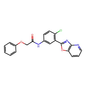 N-[4-chloro-3-([1,3]oxazolo[4,5-b]pyridin-2-yl)phenyl]-2-phenoxyacetamide structure