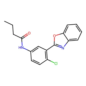 N-[3-(1,3-benzoxazol-2-yl)-4-chlorophenyl]butanamide structure
