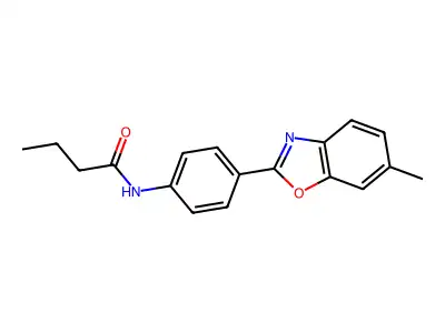N-[4-(6-methyl-1,3-benzoxazol-2-yl)phenyl]butanamide structure