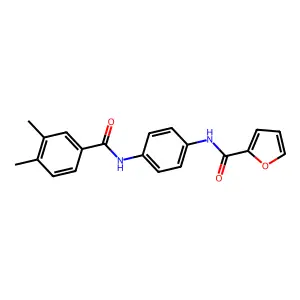 N-[4-[(3,4-dimethylbenzoyl)amino]phenyl]furan-2-carboxamide structure