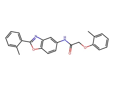 2-(2-methylphenoxy)-N-[2-(2-methylphenyl)-1,3-benzoxazol-5-yl]acetamide structure