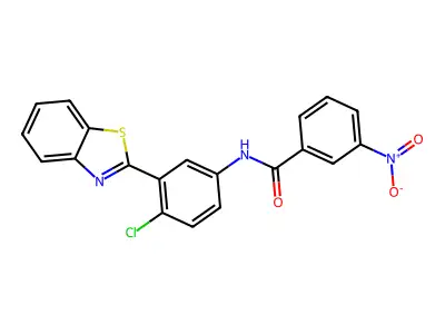 N-[3-(1,3-benzothiazol-2-yl)-4-chlorophenyl]-3-nitrobenzamide structure