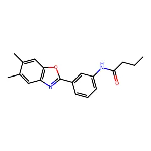 N-[3-(5,6-dimethyl-1,3-benzoxazol-2-yl)phenyl]butanamide structure