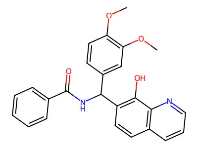 N-((3,4-dimethoxyphenyl)(8-hydroxyquinolin-7-yl)methyl)benzamide structure