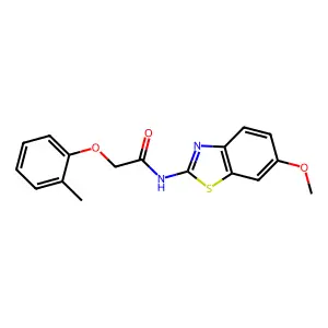 N-(6-methoxy-1,3-benzothiazol-2-yl)-2-(2-methylphenoxy)acetamide structure