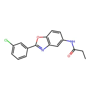 N-[2-(3-chlorophenyl)-1,3-benzoxazol-5-yl]propanamide structure