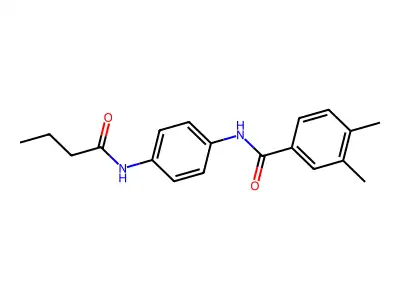 N-[4-(butanoylamino)phenyl]-3,4-dimethylbenzamide structure
