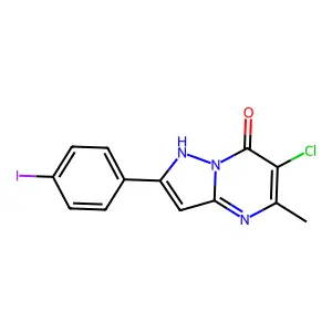 6-Chloro-2-(4-iodo-phenyl)-5-methyl-pyrazolo[1,5-a]pyrimidin-7-ol structure