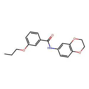 N-(2,3-dihydro-1,4-benzodioxin-6-yl)-3-propoxybenzamide structure
