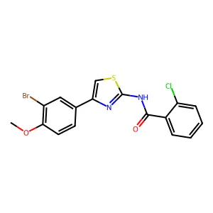 N-[4-(3-bromo-4-methoxyphenyl)-1,3-thiazol-2-yl]-2-chlorobenzamide structure
