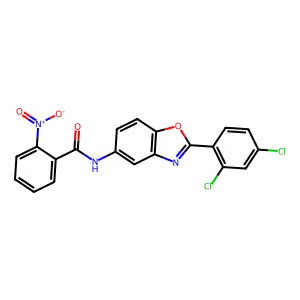 N-[2-(2,4-dichlorophenyl)-1,3-benzoxazol-5-yl]-2-nitrobenzamide structure