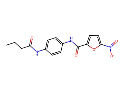 N-[4-(butanoylamino)phenyl]-5-nitrofuran-2-carboxamide structure
