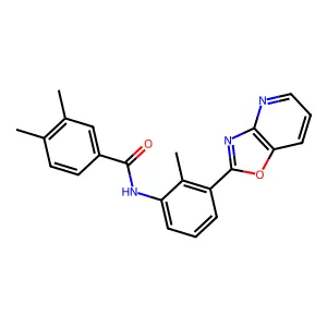 3,4-dimethyl-N-[2-methyl-3-([1,3]oxazolo[4,5-b]pyridin-2-yl)phenyl]benzamide structure