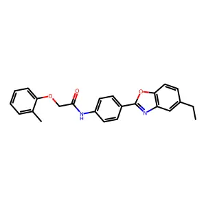 N-[4-(5-ethyl-1,3-benzoxazol-2-yl)phenyl]-2-(2-methylphenoxy)acetamide structure