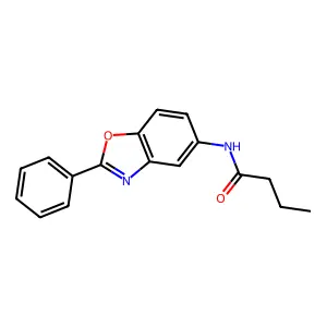 N-(2-phenyl-1,3-benzoxazol-5-yl)butanamide structure