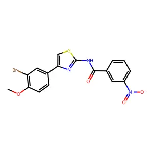 N-[4-(3-bromo-4-methoxyphenyl)-1,3-thiazol-2-yl]-3-nitrobenzamide structure