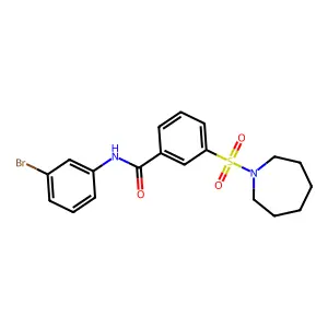 3-(azepan-1-ylsulfonyl)-N-(3-bromophenyl)benzamide structure
