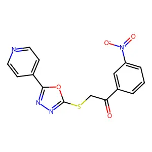 1-(3-Nitrophenyl)-2-[(5-pyridin-4-yl-1,3,4-oxadiazol-2-yl)sulfanyl]ethanone structure