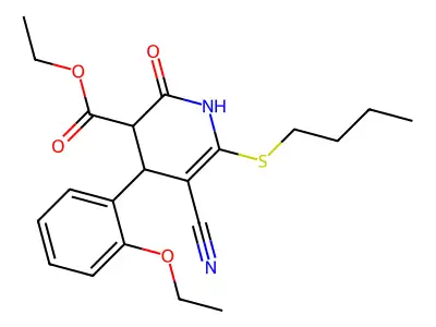 ethyl 6-butylsulfanyl-5-cyano-4-(2-ethoxyphenyl)-2-oxo-3,4-dihydro-1H-pyridine-3-carboxylate structure