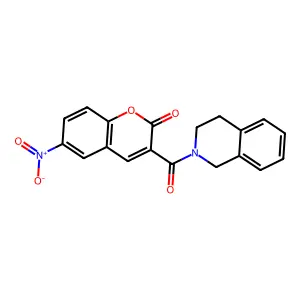 6-nitro-3-(1,2,3,4-tetrahydroisoquinoline-2-carbonyl)-2H-chromen-2-one structure