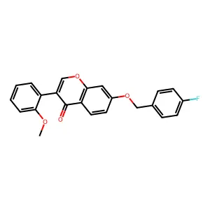 7-((4-fluorobenzyl)oxy)-3-(2-methoxyphenyl)-4H-chromen-4-one structure