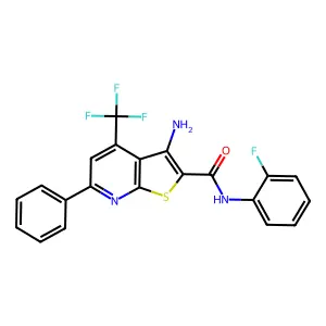 3-Amino-N-(2-F-PH)-6-PH-4-(trifluoromethyl)thieno(2,3-B)pyridine-2-carboxamide structure
