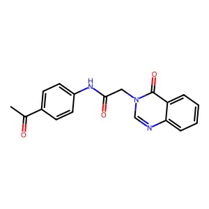 N-(4-acetylphenyl)-2-(4-oxo-3(4H)-quinazolinyl)acetamide structure