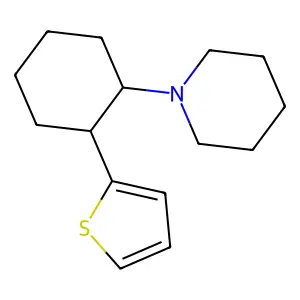 Piperidine, 1-(2-(2-thienyl)cyclohexyl)- structure