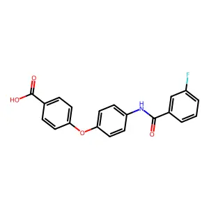 4-(4-{[(3-Fluorophenyl)carbonyl]amino}phenoxy)benzoic acid structure