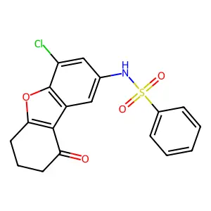 N-(4-chloro-9-oxo-7,8-dihydro-6H-dibenzofuran-2-yl)benzenesulfonamide structure