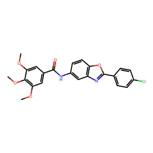 N-[2-(4-chlorophenyl)-1,3-benzoxazol-5-yl]-3,4,5-trimethoxybenzamide structure