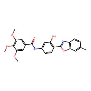 N-[3-hydroxy-4-(6-methyl-1,3-benzoxazol-2-yl)phenyl]-3,4,5-trimethoxybenzamide structure