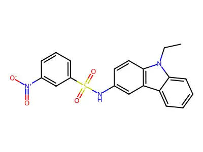 N-(9-ethylcarbazol-3-yl)-3-nitrobenzenesulfonamide structure