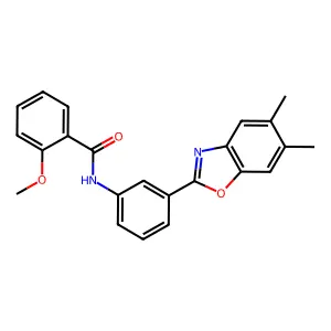 N-[3-(5,6-dimethyl-1,3-benzoxazol-2-yl)phenyl]-2-methoxybenzamide structure