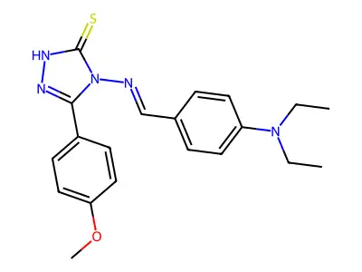 4-[(E)-[4-(diethylamino)phenyl]methylideneamino]-3-(4-methoxyphenyl)-1H-1,2,4-triazole-5-thione structure