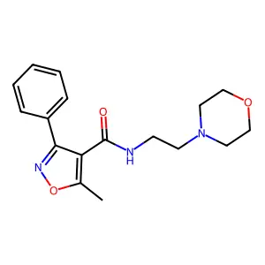 5-methyl-N-[2-(morpholin-4-yl)ethyl]-3-phenyl-1,2-oxazole-4-carboxamide structure