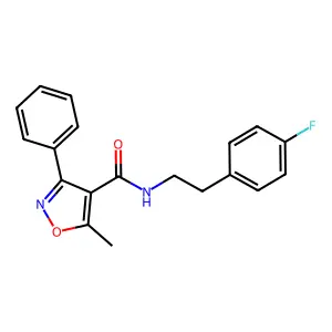 N-[2-(4-fluorophenyl)ethyl]-5-methyl-3-phenyl-1,2-oxazole-4-carboxamide structure
